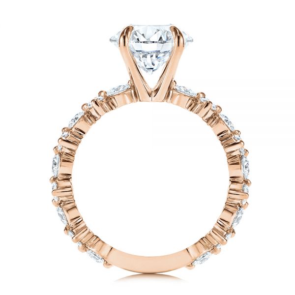 18k Rose Gold 18k Rose Gold Cluster Diamond Engagement Ring - Front View -  106270 - Thumbnail