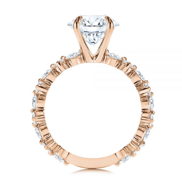 18k Rose Gold 18k Rose Gold Cluster Diamond Engagement Ring - Front View - 106270