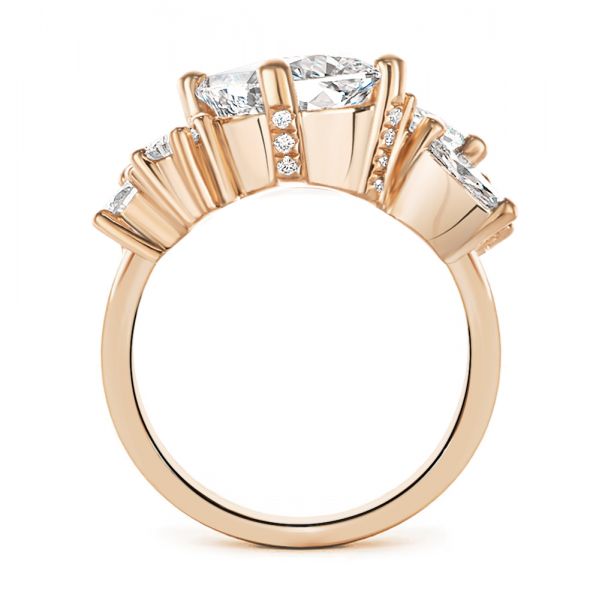 14k Rose Gold 14k Rose Gold Cluster Diamond Engagement Ring - Front View -  107584