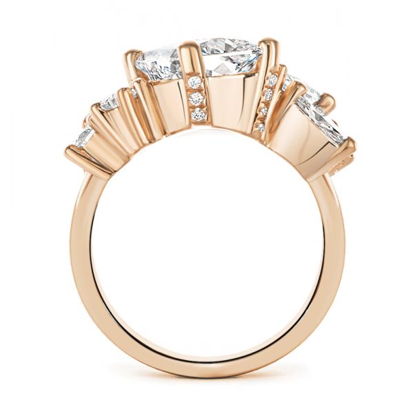 14k Rose Gold 14k Rose Gold Cluster Diamond Engagement Ring - Front View - 107584