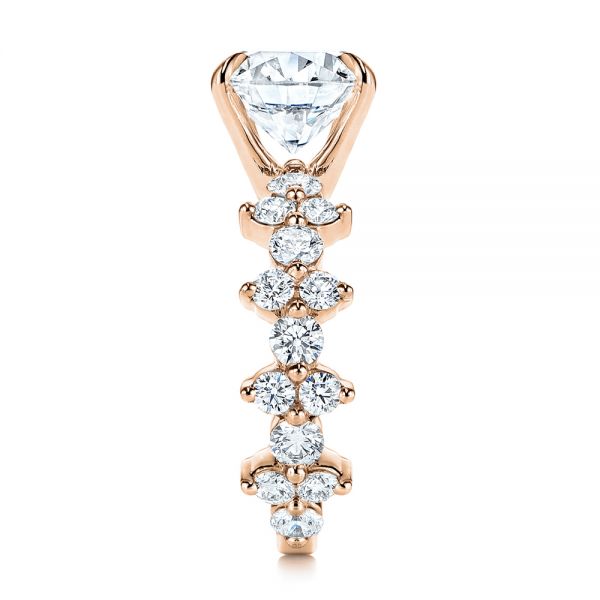 14k Rose Gold 14k Rose Gold Cluster Diamond Engagement Ring - Side View -  106270 - Thumbnail