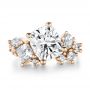 18k Rose Gold 18k Rose Gold Cluster Diamond Engagement Ring - Top View -  107584 - Thumbnail
