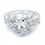 14k White Gold 14k White Gold Cluster Diamond Engagement Ring - Flat View -  107584 - Thumbnail