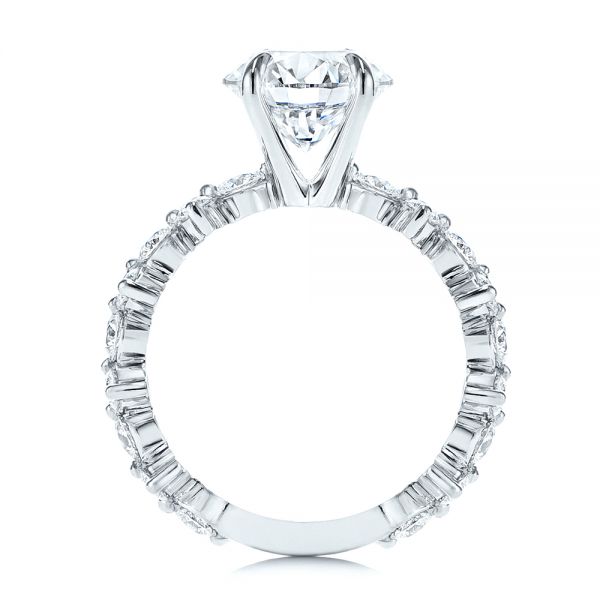 14k White Gold 14k White Gold Cluster Diamond Engagement Ring - Front View -  106270 - Thumbnail