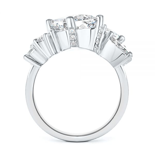 18k White Gold 18k White Gold Cluster Diamond Engagement Ring - Front View -  107584