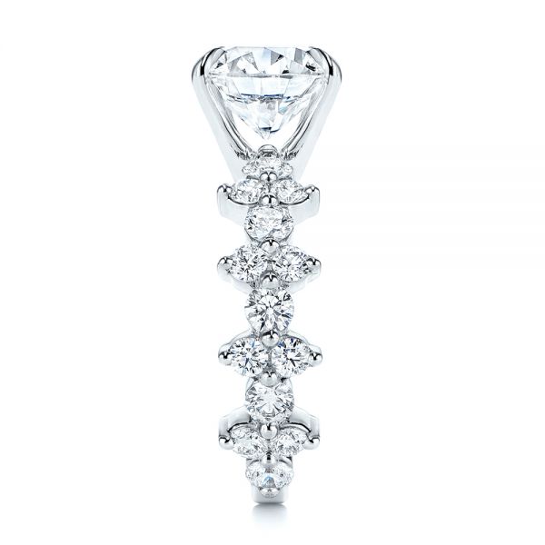 18k White Gold 18k White Gold Cluster Diamond Engagement Ring - Side View -  106270 - Thumbnail