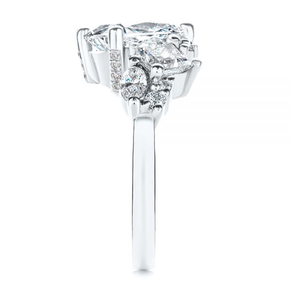  Platinum Platinum Cluster Diamond Engagement Ring - Side View -  107584