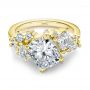 18k Yellow Gold 18k Yellow Gold Cluster Diamond Engagement Ring - Flat View -  107584 - Thumbnail