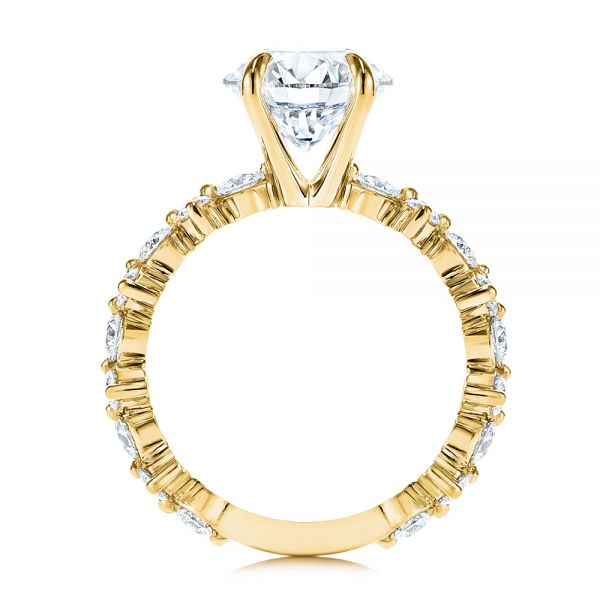 14k Yellow Gold 14k Yellow Gold Cluster Diamond Engagement Ring - Front View - 106270