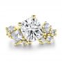 14k Yellow Gold Cluster Diamond Engagement Ring - Top View -  107584 - Thumbnail