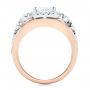 14k Rose Gold And 14K Gold Cluster Diamonds And Halo Two-tone Engagement Ring - Front View -  102488 - Thumbnail