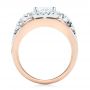 14k Rose Gold And 14K Gold Cluster Diamonds And Halo Two-tone Engagement Ring - Front View -  102488 - Thumbnail