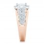 14k Rose Gold And 14K Gold Cluster Diamonds And Halo Two-tone Engagement Ring - Side View -  102488 - Thumbnail