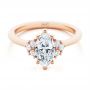 18k Rose Gold 18k Rose Gold Cluster Marquise Engagement Ring - Flat View -  107304 - Thumbnail