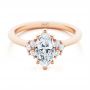 14k Rose Gold 14k Rose Gold Cluster Marquise Engagement Ring - Flat View -  107304 - Thumbnail