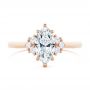 18k Rose Gold 18k Rose Gold Cluster Marquise Engagement Ring - Top View -  107304 - Thumbnail