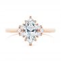 18k Rose Gold 18k Rose Gold Cluster Marquise Engagement Ring - Top View -  107304 - Thumbnail