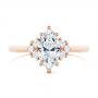 14k Rose Gold 14k Rose Gold Cluster Marquise Engagement Ring - Top View -  107304 - Thumbnail