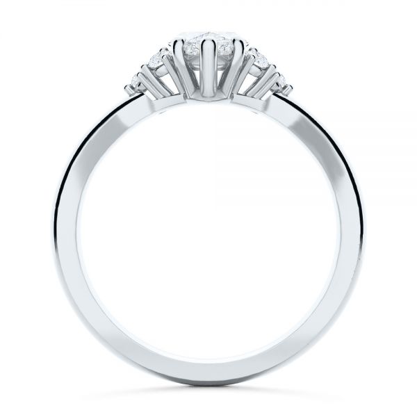14k White Gold 14k White Gold Cluster Marquise Engagement Ring - Front View -  107304