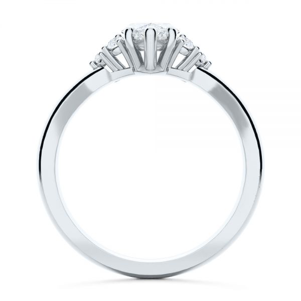 14k White Gold 14k White Gold Cluster Marquise Engagement Ring - Front View - 107304