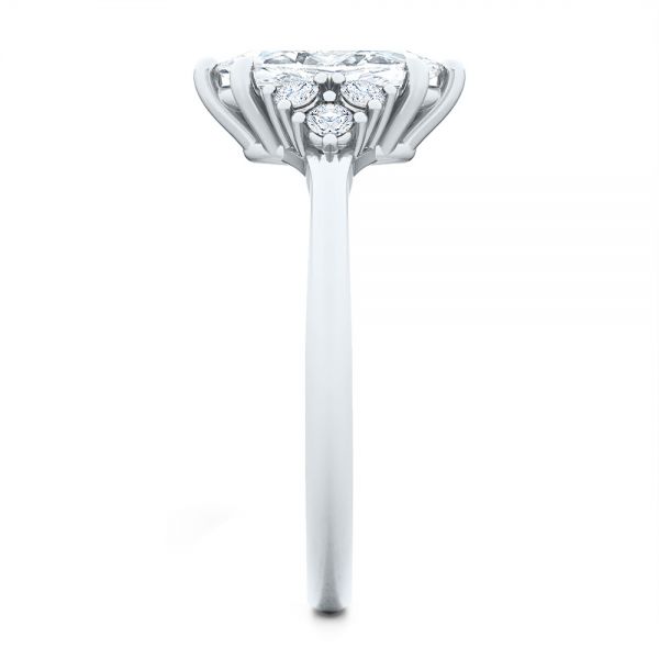 14k White Gold 14k White Gold Cluster Marquise Engagement Ring - Side View - 107304