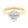 14k Yellow Gold Cluster Marquise Engagement Ring - Flat View -  107304 - Thumbnail