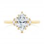 14k Yellow Gold Cluster Marquise Engagement Ring - Top View -  107304 - Thumbnail