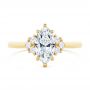 14k Yellow Gold Cluster Marquise Engagement Ring - Top View -  107304 - Thumbnail
