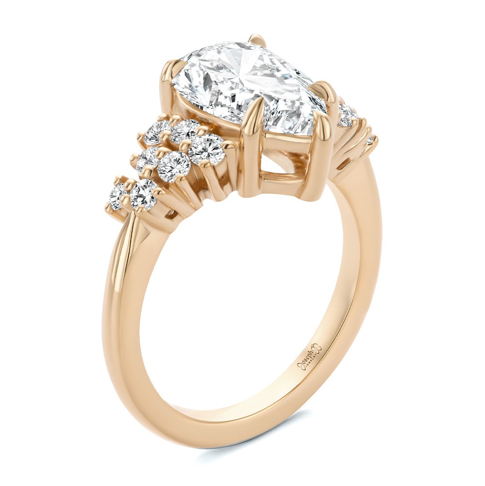 Cluster Pear Diamond Engagement Ring - Image