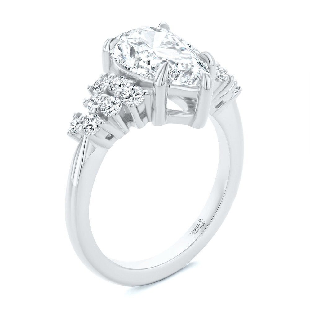 Cluster Pear Diamond Engagement Ring - Image