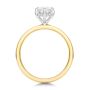 14k Yellow Gold Compass Set Cushion Cut Diamond Engagement Ring - Front View -  107892 - Thumbnail
