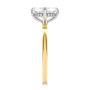 14k Yellow Gold Compass Set Cushion Cut Diamond Engagement Ring - Side View -  107892 - Thumbnail