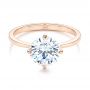 18k Rose Gold 18k Rose Gold Compass-set Diamond Engagement Ring - Flat View -  106729 - Thumbnail