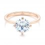 18k Rose Gold 18k Rose Gold Compass-set Diamond Engagement Ring - Flat View -  106729 - Thumbnail