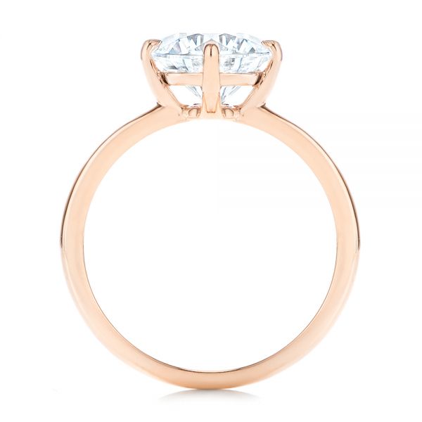14k Rose Gold 14k Rose Gold Compass-set Diamond Engagement Ring - Front View -  106729