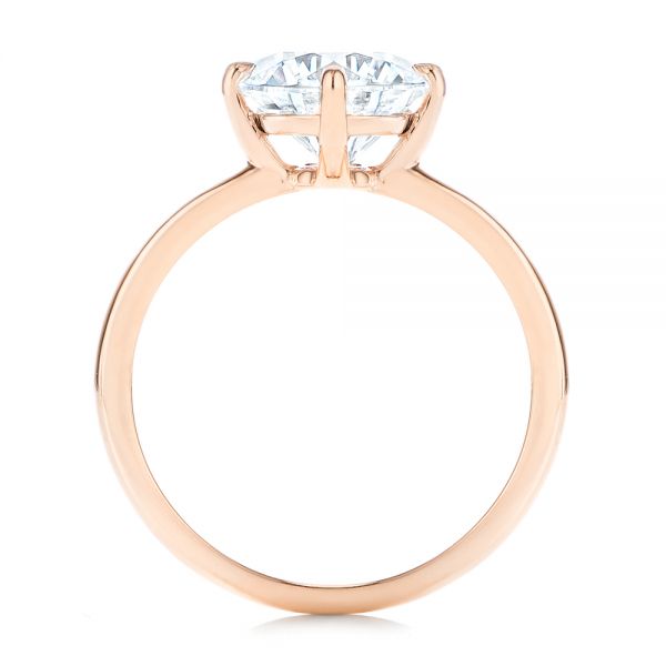 18k Rose Gold 18k Rose Gold Compass-set Diamond Engagement Ring - Front View - 106729