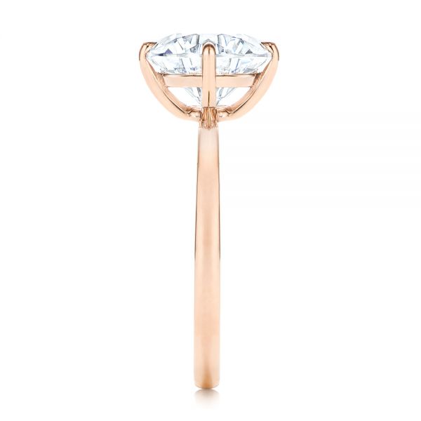 18k Rose Gold 18k Rose Gold Compass-set Diamond Engagement Ring - Side View - 106729