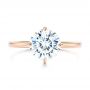 18k Rose Gold 18k Rose Gold Compass-set Diamond Engagement Ring - Top View -  106729 - Thumbnail