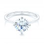 18k White Gold 18k White Gold Compass-set Diamond Engagement Ring - Flat View -  106729 - Thumbnail