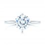18k White Gold 18k White Gold Compass-set Diamond Engagement Ring - Top View -  106729 - Thumbnail