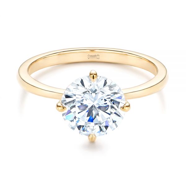 18k Yellow Gold 18k Yellow Gold Compass-set Diamond Engagement Ring - Flat View -  106729