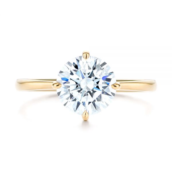 18k Yellow Gold 18k Yellow Gold Compass-set Diamond Engagement Ring - Top View -  106729