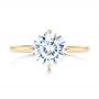 14k Yellow Gold 14k Yellow Gold Compass-set Diamond Engagement Ring - Top View -  106729 - Thumbnail