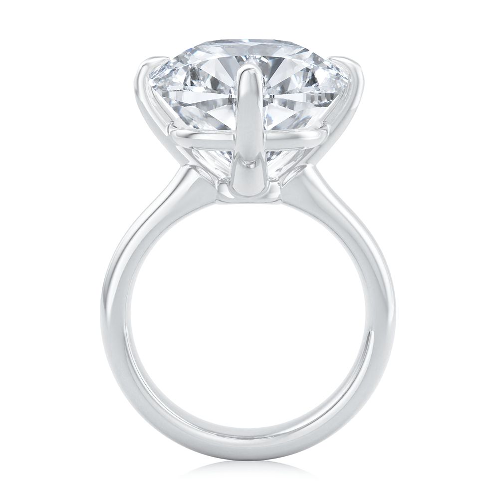 Compass Set Elongated Cushion Cut Diamond Engagement Ring - Front view