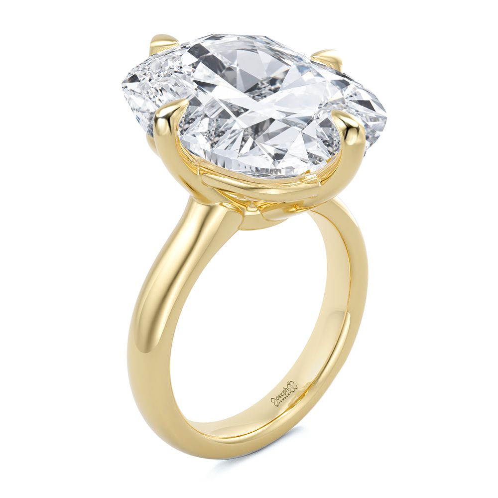 Compass Set Elongated Cushion Cut Diamond Engagement Ring - Image