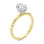 14k Yellow Gold Compass Set Elongated Cushion Cut Diamond Engagement Ring - Three-Quarter View -  107892 - Thumbnail