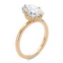 14k Rose Gold 14k Rose Gold Compass Set Elongated Cushion Cut Solitaire Engagement Ring - Three-Quarter View -  108342 - Thumbnail