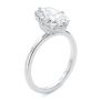14k White Gold 14k White Gold Compass Set Elongated Cushion Cut Solitaire Engagement Ring - Three-Quarter View -  108342 - Thumbnail
