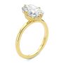 14k Yellow Gold Compass Set Elongated Cushion Cut Solitaire Engagement Ring - Three-Quarter View -  108342 - Thumbnail