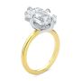 14k Yellow Gold And Platinum Compass Set Emerald Cut And Hidden Halo Diamond Engagement Ring - Three-Quarter View -  108177 - Thumbnail